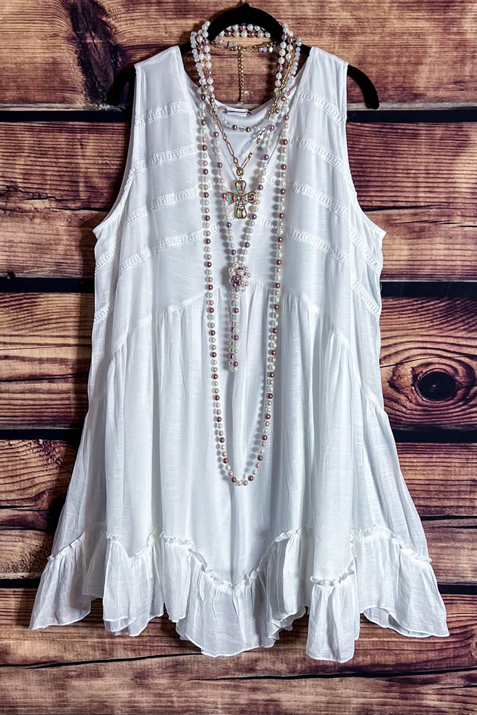 CITY OF LOVE EMBELLISHED TUNIC WHITE