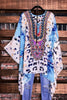 AS CHARMING AS EVER ANIMAL PRINT & CRYSTAL STYLISH TUNIC IN BLUE & MIX