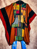 BOHO SEA SHORE PATCHWORK COTTON HOODIE PONCHO DRESS COVER UP MULTI-COLOR