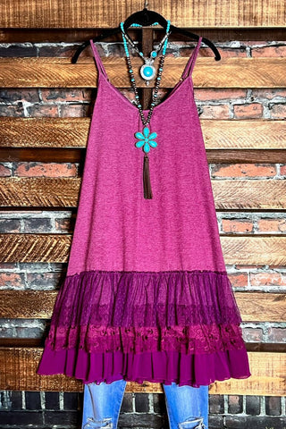 BOHO-HIPPIE SWING OVERSIZED COMFY TUNIC DRESS IN CRIMSON