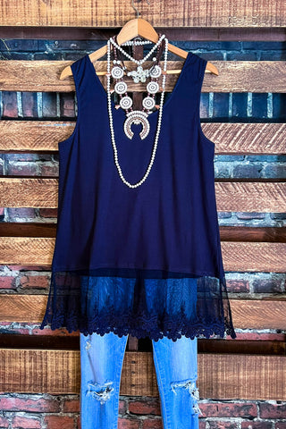 SUNSET CHASER NAVY BLUE BOHO SWING OVERSIZED TUNIC