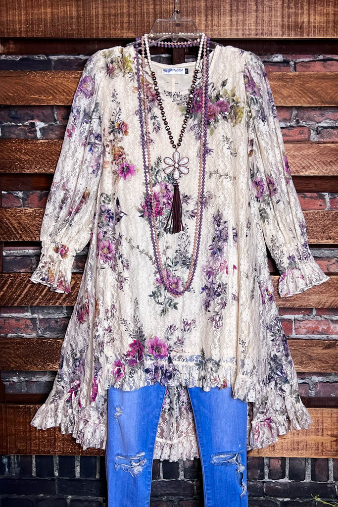 LIKE AN ENCHANTED DREAM LAYERED TUNIC IN BEIGE & MULTI