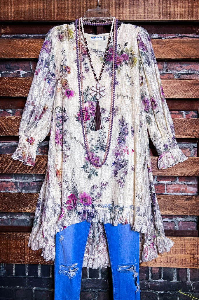 LIKE AN ENCHANTED DREAM LAYERED TUNIC IN BEIGE & MULTI