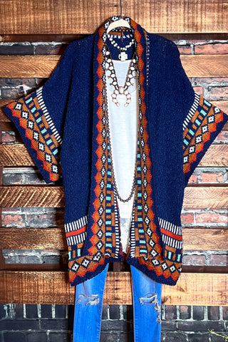 THE SOUL BOHO MAXI KIMONO IN TURQUOISE & MULTI-COLOR