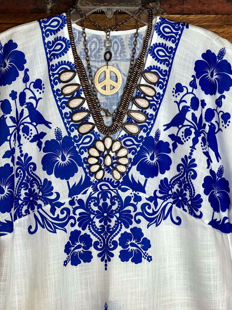 Indigo Radiant Spirit Floral Tunic