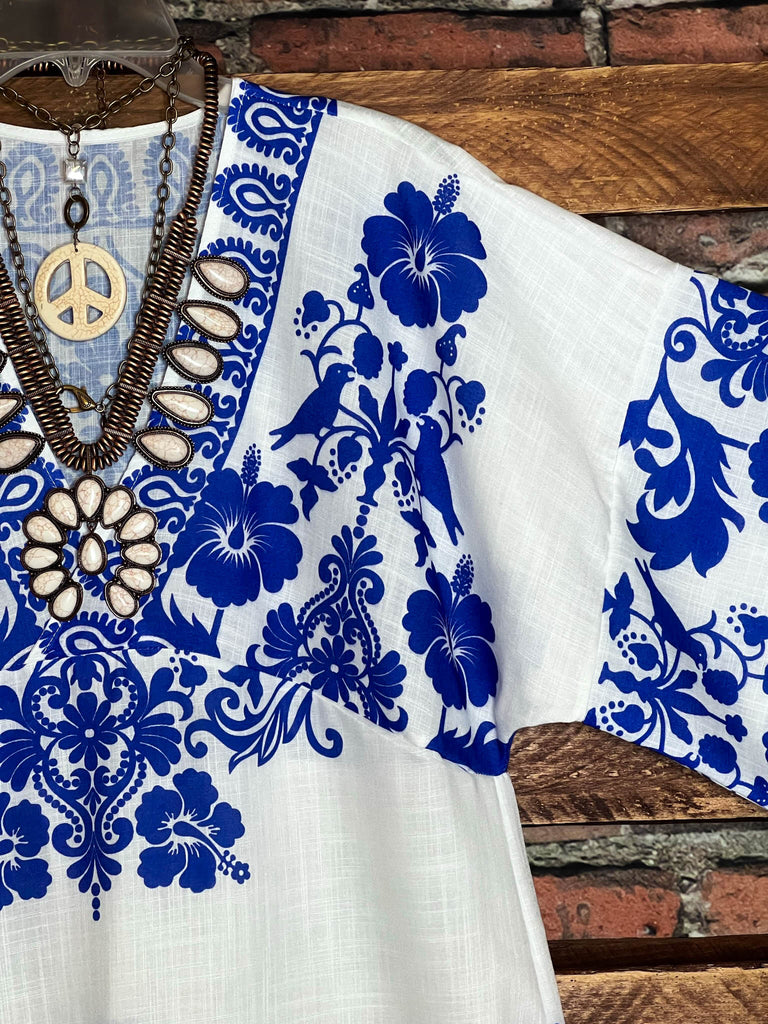 Indigo Radiant Spirit Floral Tunic