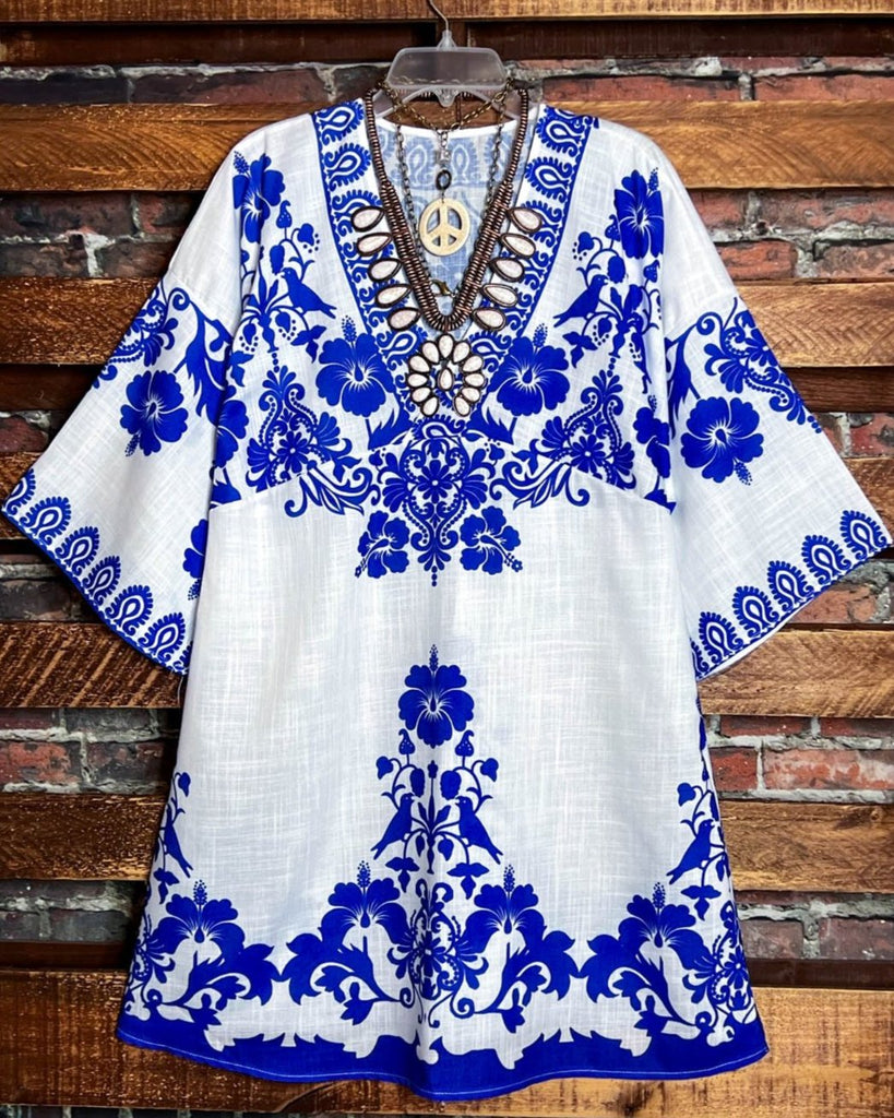 Indigo Radiant Spirit Floral Tunic