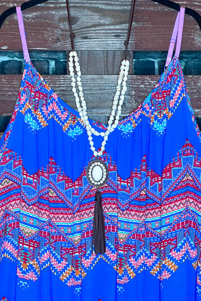 By The Sea Maxi Dress Blue & Multi-Color