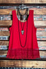 PRETTY PASSION LACE EXTENDER TOP IN RED RUBY