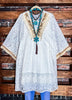 BOHO VINTAGE INSPIRED LACE WHITE DRESS COVER UP TUNIC