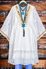 BOHO VINTAGE INSPIRED LACE WHITE DRESS COVER UP TUNIC