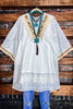 BOHO VINTAGE INSPIRED LACE WHITE DRESS COVER UP TUNIC