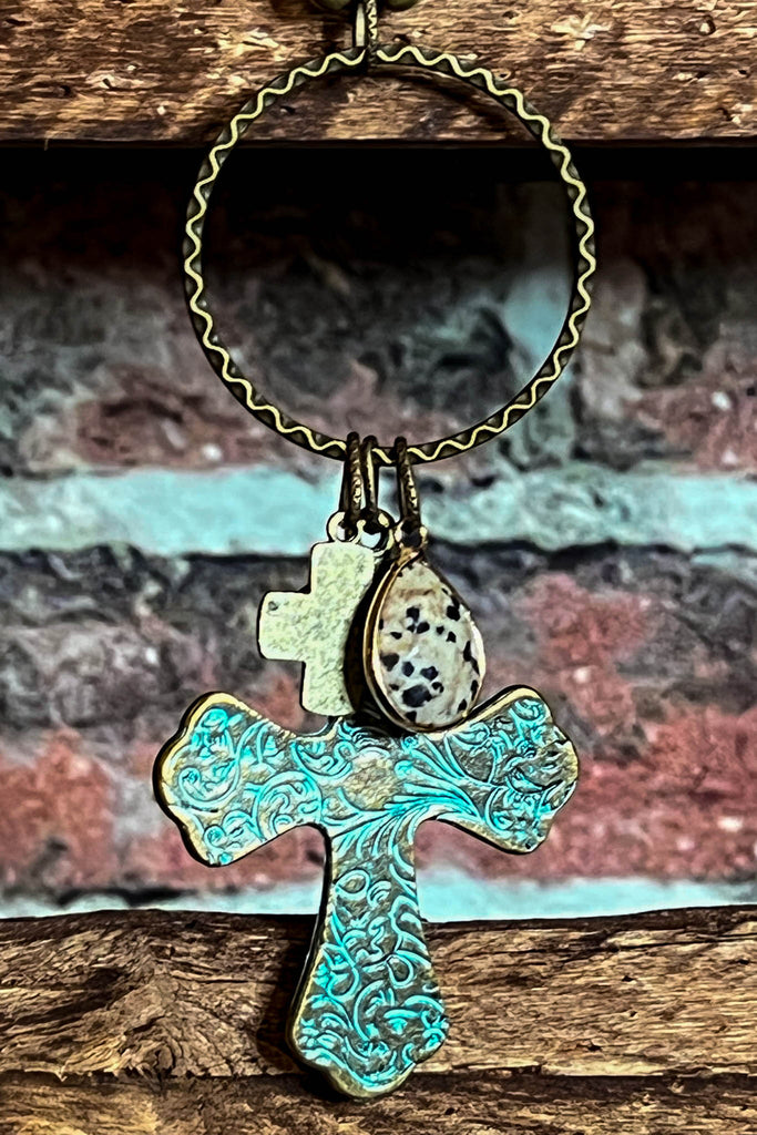 WESTERN  RUSTIC CROSS NECKLACE