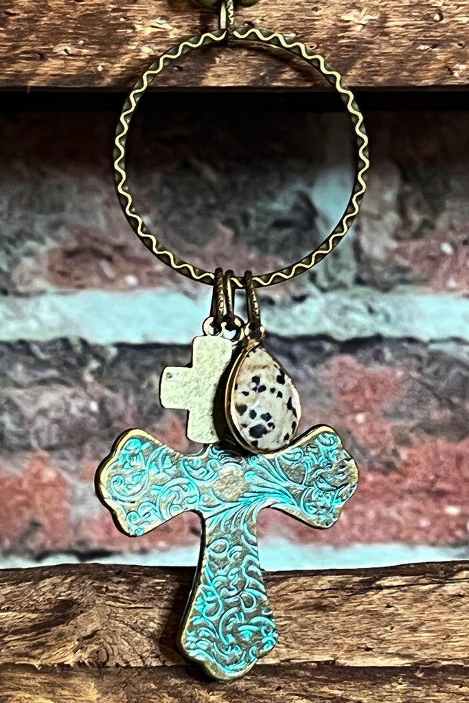 WESTERN  RUSTIC CROSS NECKLACE