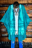 VINTAGE ANGEL EMBROIDERED LACE KIMONO AQUA