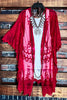 VINTAGE ANGEL EMBROIDERED LACE KIMONO RED RUBY