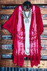 VINTAGE ANGEL EMBROIDERED LACE KIMONO RED RUBY