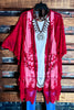 VINTAGE ANGEL EMBROIDERED LACE KIMONO RED RUBY