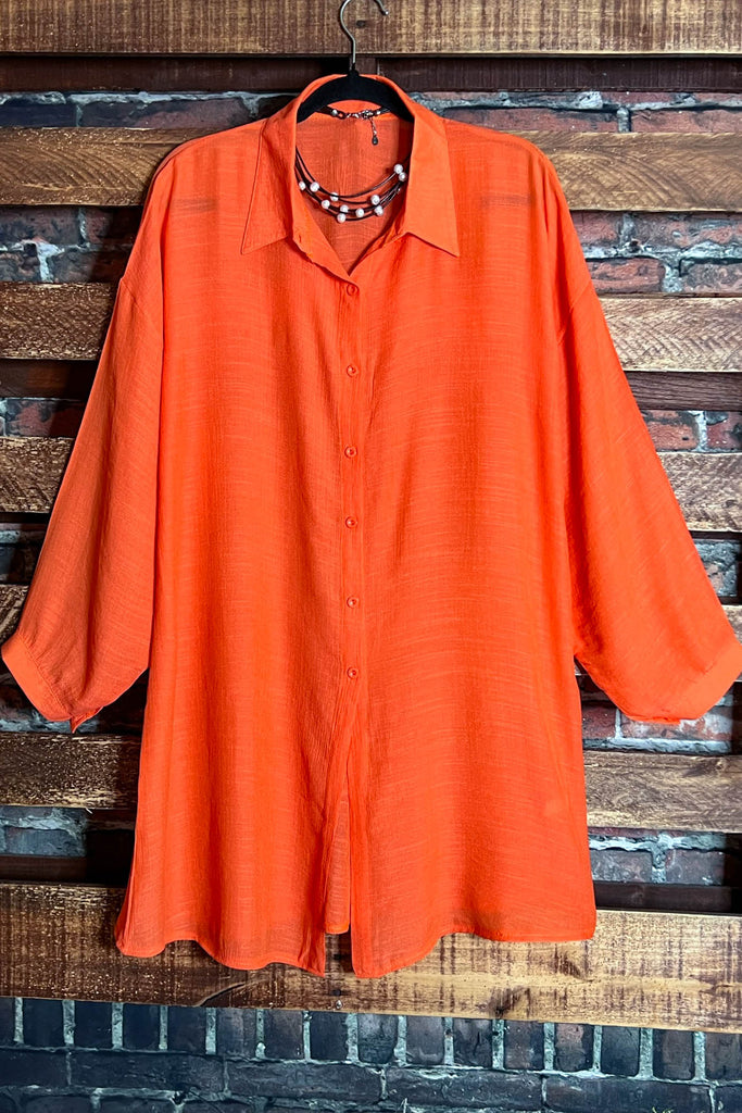 ALL DAY BEAUTIFUL & COMFY  LIGHTWEIGHT SHIRT TUNIC ORANGE