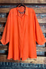 ALL DAY BEAUTIFUL & COMFY  LIGHTWEIGHT SHIRT TUNIC ORANGE