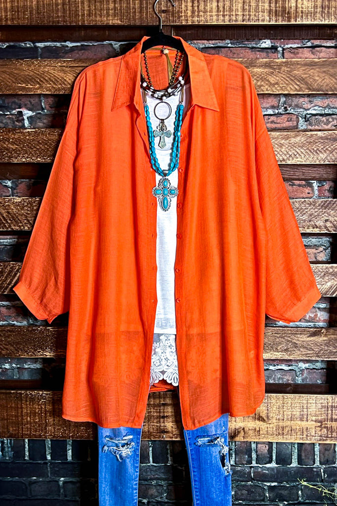 ALL DAY BEAUTIFUL & COMFY  LIGHTWEIGHT SHIRT TUNIC ORANGE