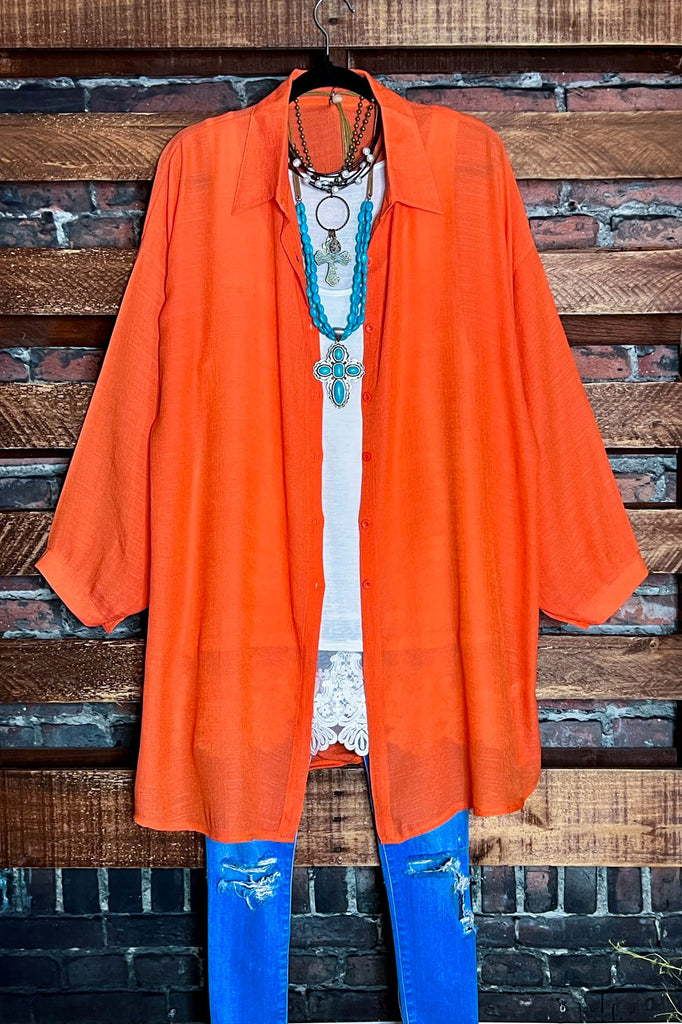 ALL DAY BEAUTIFUL & COMFY  LIGHTWEIGHT SHIRT TUNIC ORANGE