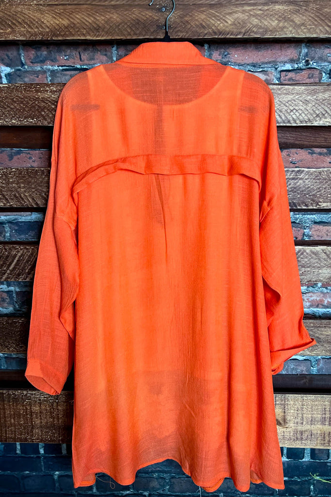 ALL DAY BEAUTIFUL & COMFY  LIGHTWEIGHT SHIRT TUNIC ORANGE