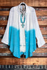 ALL DAY BEAUTIFUL & COMFY LIGHTWEIGHT SHIRT TUNIC TIE DYE BLUE & IVORY