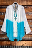 ALL DAY BEAUTIFUL & COMFY LIGHTWEIGHT SHIRT TUNIC TIE DYE BLUE & IVORY