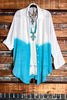 ALL DAY BEAUTIFUL & COMFY LIGHTWEIGHT SHIRT TUNIC TIE DYE BLUE & IVORY