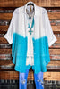 ALL DAY BEAUTIFUL & COMFY LIGHTWEIGHT SHIRT TUNIC TIE DYE BLUE & IVORY