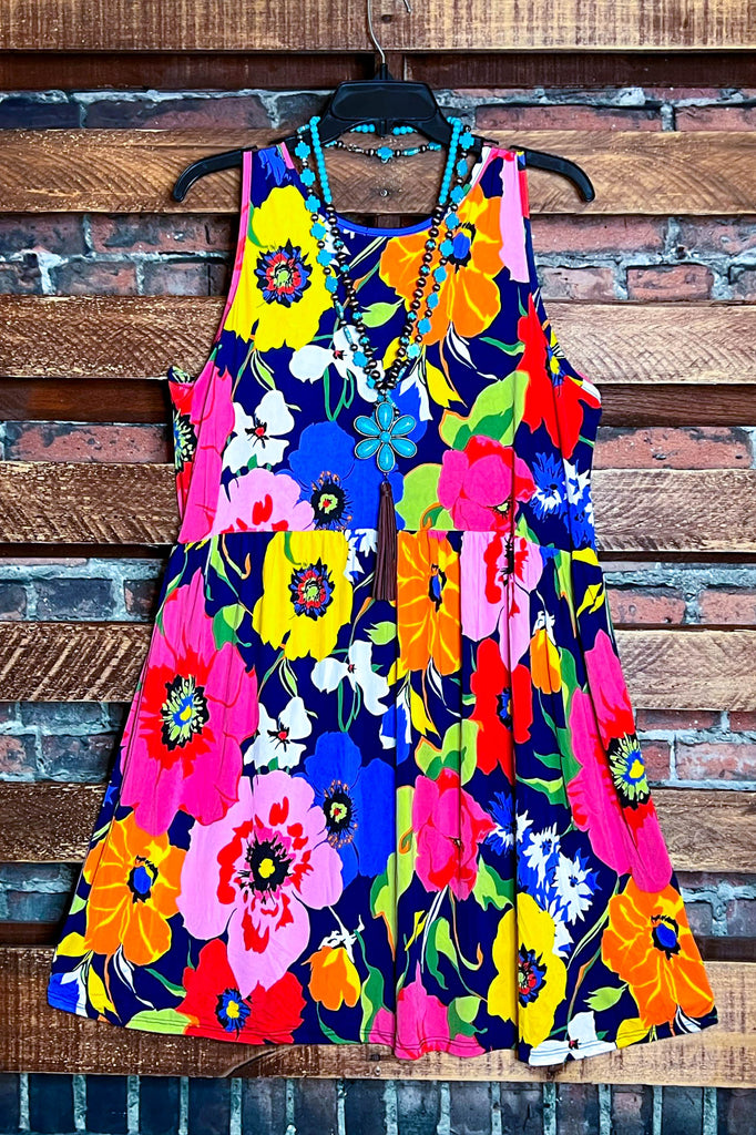 PACIFIC BREEZE FLORAL MULTI-COLOR DRESS