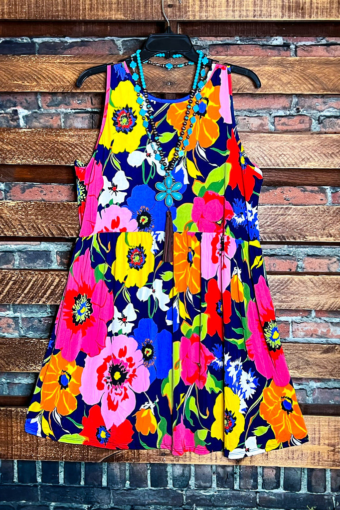 PACIFIC BREEZE FLORAL MULTI-COLOR DRESS