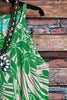 DREAMING OF PARADISE PALMS DRESS BEIGE & GREEN----------sale