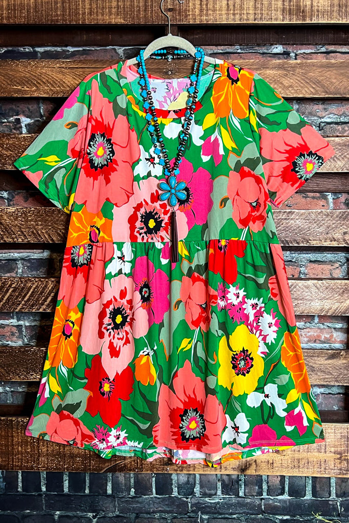 PARADISE BLOOM MULTI-COLOR FLORAL DRESS