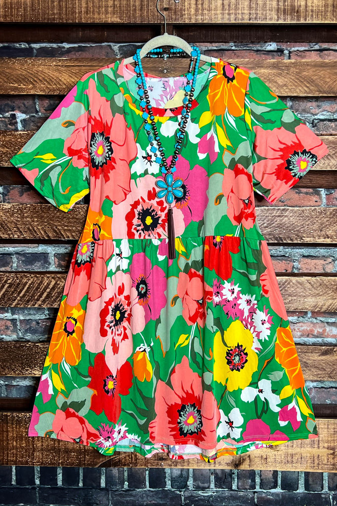 PARADISE BLOOM MULTI-COLOR FLORAL DRESS