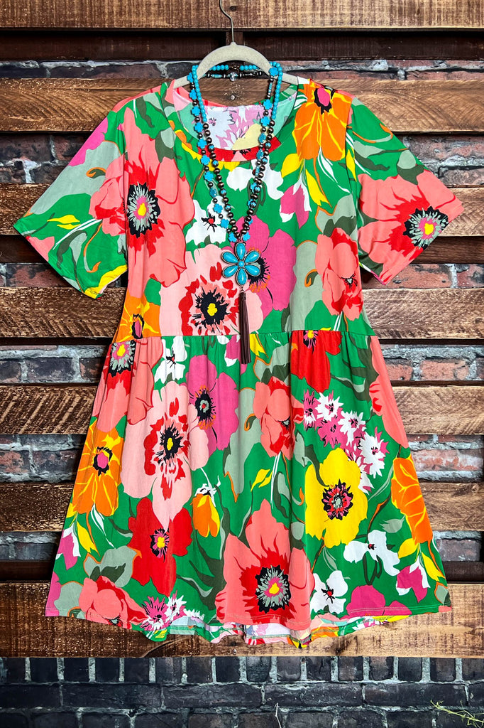 PARADISE BLOOM MULTI-COLOR FLORAL DRESS