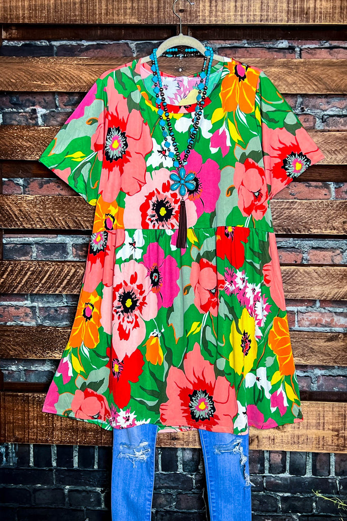 PARADISE BLOOM MULTI-COLOR FLORAL DRESS