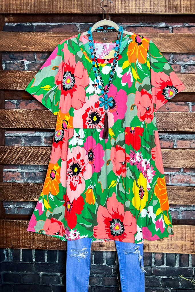 PARADISE BLOOM MULTI-COLOR FLORAL DRESS