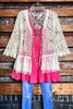 DELICATE TOUCH CROCHET & LACE VINTAGE INSPIRED CARDIGAN BEIGE