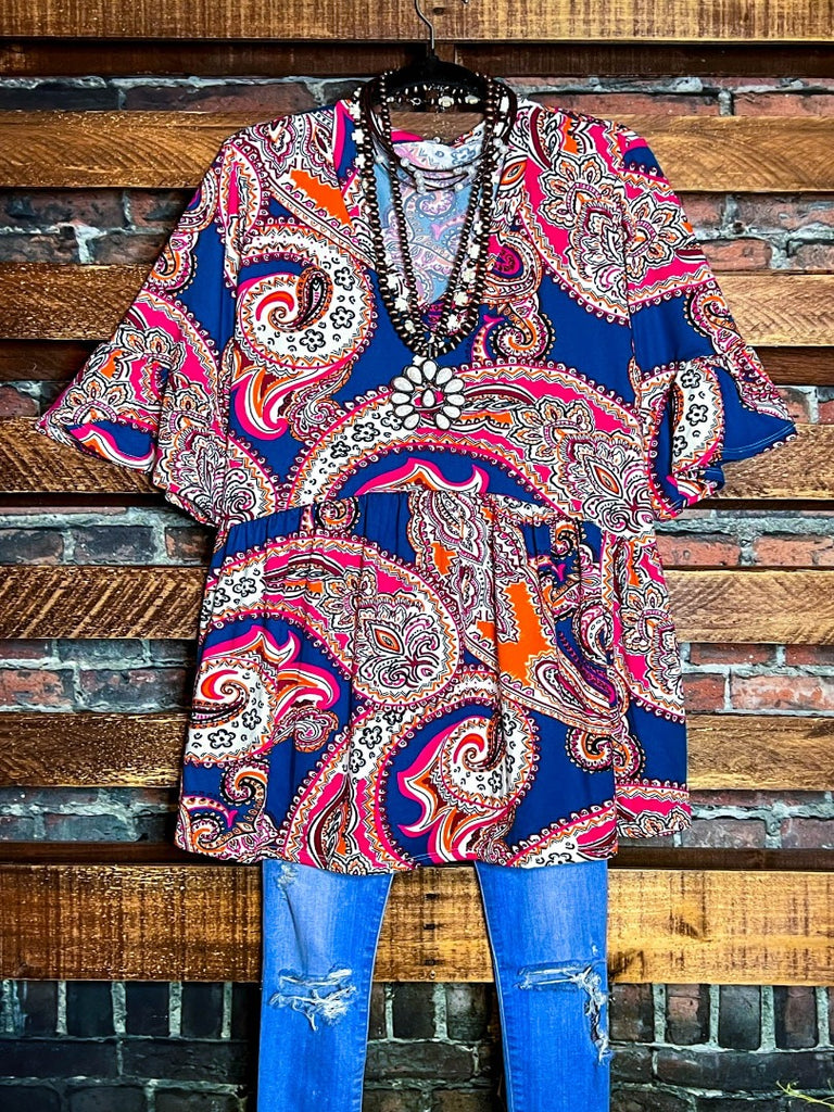 FAB TOP IN PAISLEY PRINT & MULTI-COLOR -------SALE