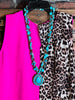 DREAMS OF YOU FUCHSIA & LEOPARD PRINT TOP