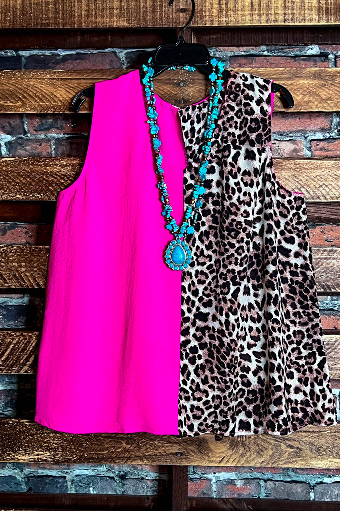 DREAMS OF YOU FUCHSIA & LEOPARD PRINT TOP