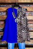 DREAMS OF YOU ROYAL BLUE & LEOPARD PRINT TOP