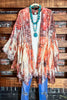 FLEUR D' CACTUS LACE CARDIGAN JACKET IN BEIGE & RUST