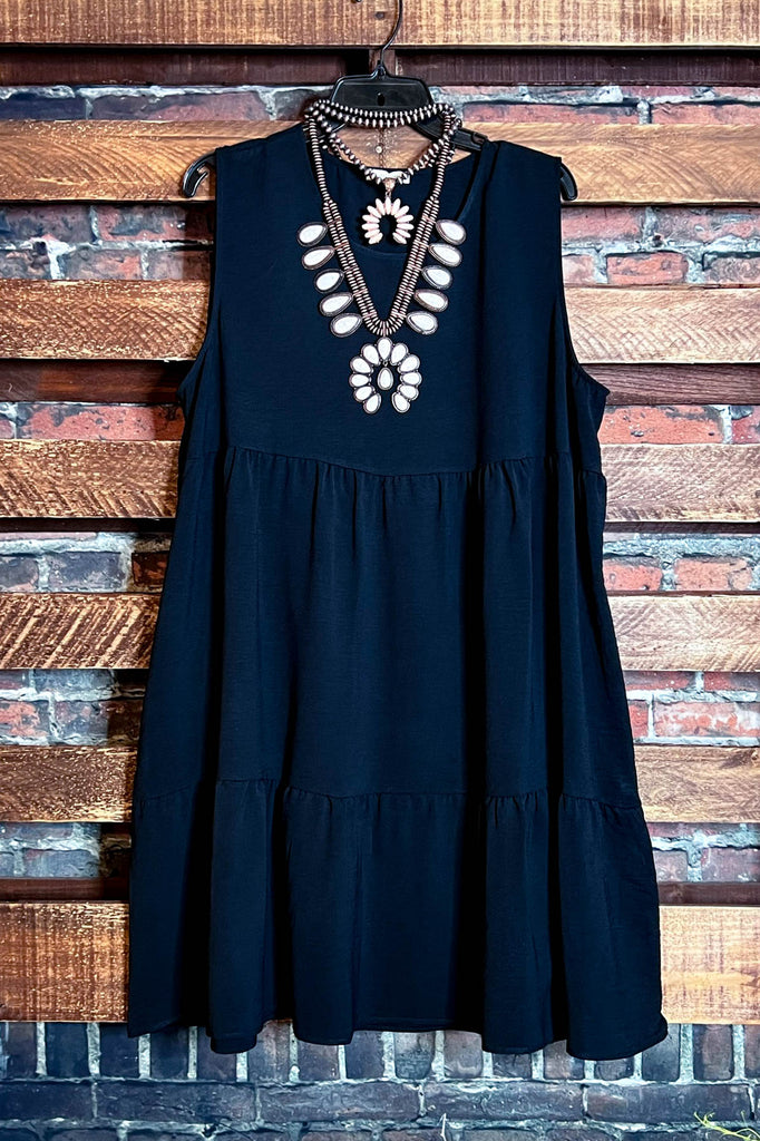 BEAUTIFUL LIFE TO LIVE BLACK TIERED SLEEVELESS DRESS