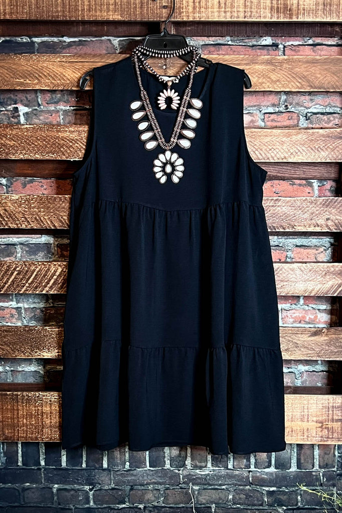 BEAUTIFUL LIFE TO LIVE BLACK TIERED SLEEVELESS DRESS