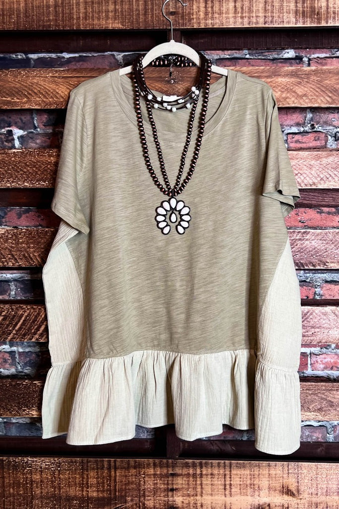 ALL ABOUT YOU 100% COTTON TUNIC IN SAGE