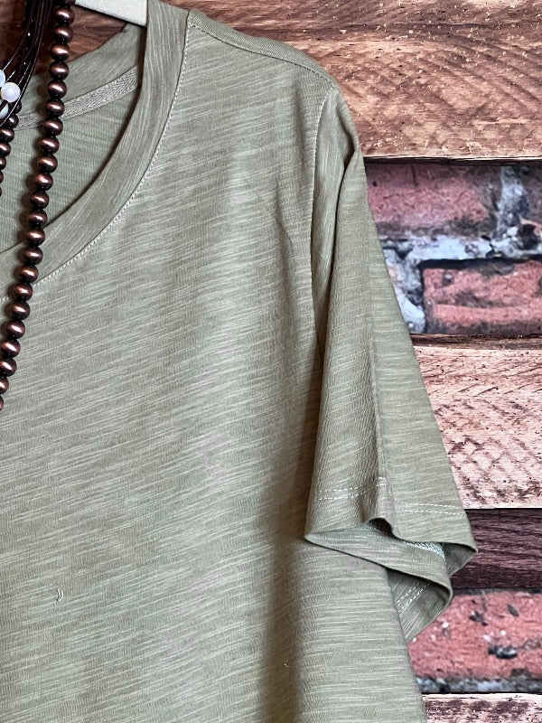 ALL ABOUT YOU 100% COTTON TUNIC IN SAGE