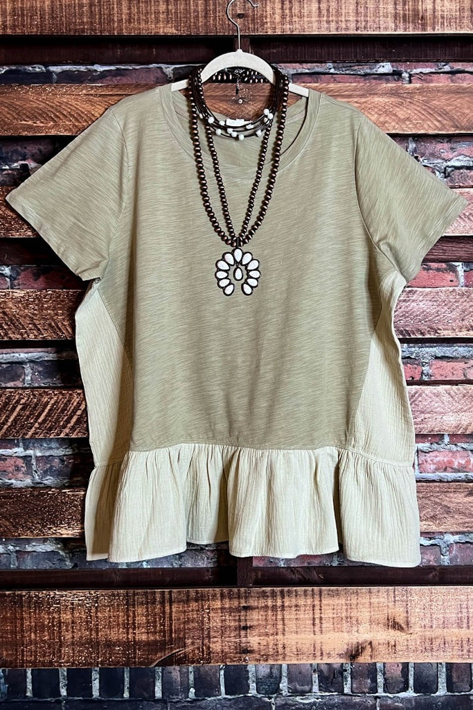 ALL ABOUT YOU 100% COTTON TUNIC IN SAGE